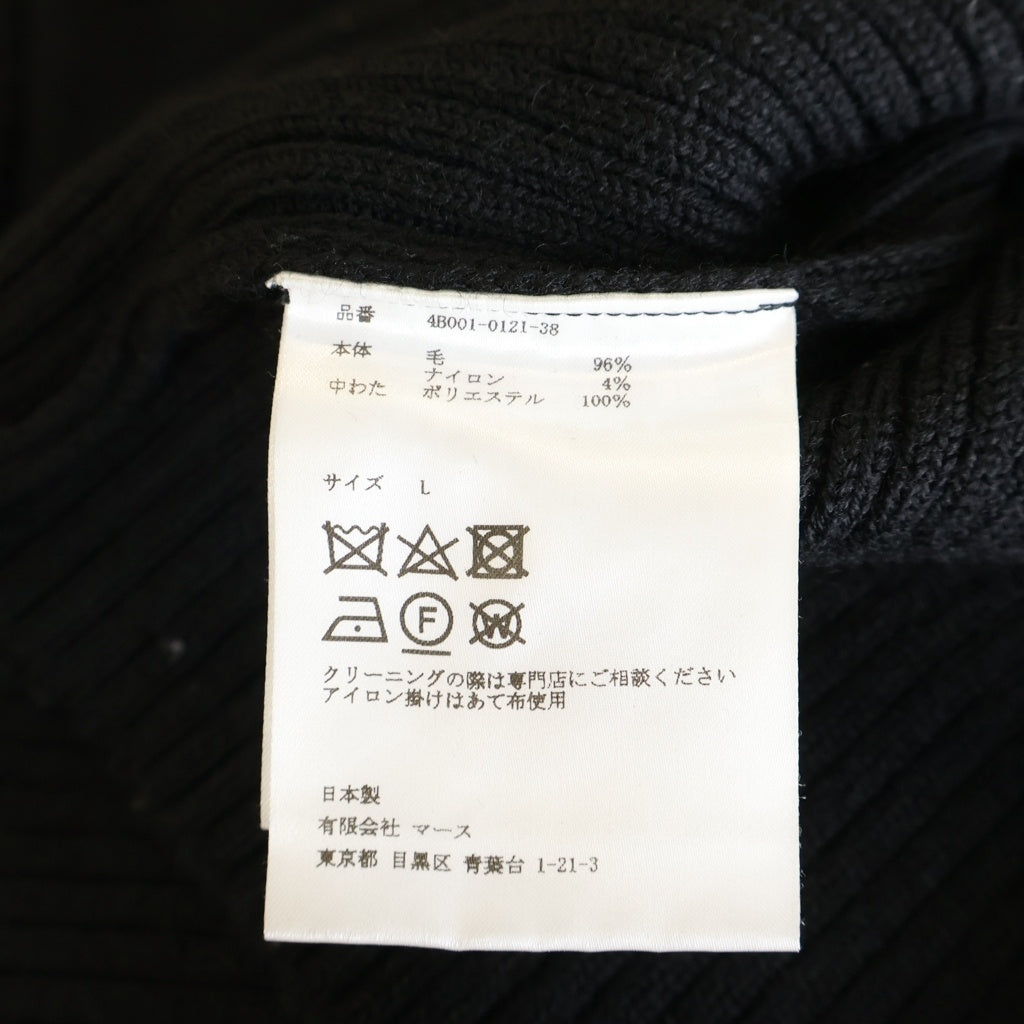JOHN LAWRENCE SULLIVAN(ジョンローレンスサリバン) SHOULDER PAD KNIT SWEATER ジップ切り替えクルーネック長袖ニットセーター ブラック 4B001-0121-38