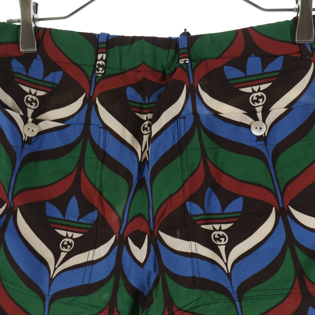 GUCCI(グッチ) adidas Trefoil Print Shorts Brown/Green アディダス トレフォイル パンツ ショーツ ショートパンツ 総柄 ブラウン/グリーン 702439 ZAJOV