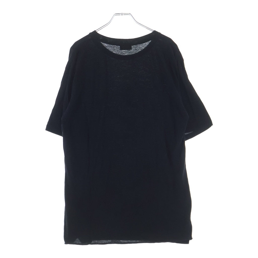 SAINT LAURENT PARIS(サンローランパリ) 19SS フロントロゴプリント クルーネック半袖Tシャツカットソー ブラック 480406