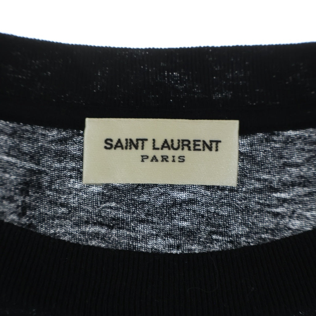 SAINT LAURENT PARIS(サンローランパリ) 19SS フロントロゴプリント クルーネック半袖Tシャツカットソー ブラック 480406