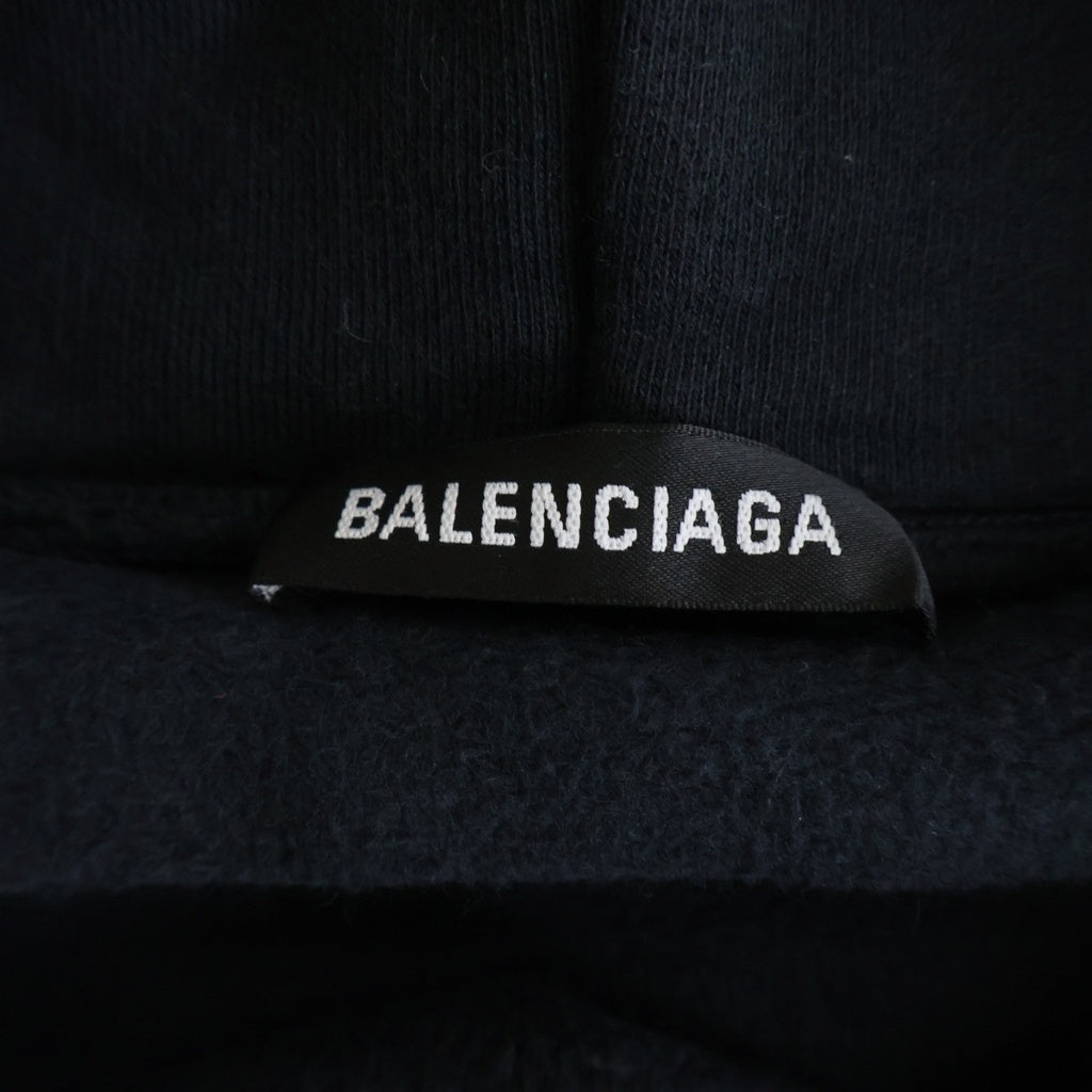 BALENCIAGA(バレンシアガ) 19AW バービーロゴプリント プルオーバーパーカー フーディ ブラック 583215