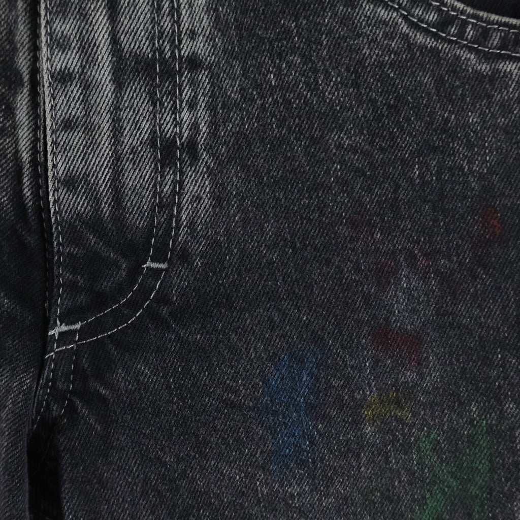 Maison Martin Margiela(メゾンマルタンマルジェラ) 22SS Painted Washed Denim Pants S50LA0208 ペイント加工 ウォッシュドストレートデニムパンツ ジーンズ ブラック