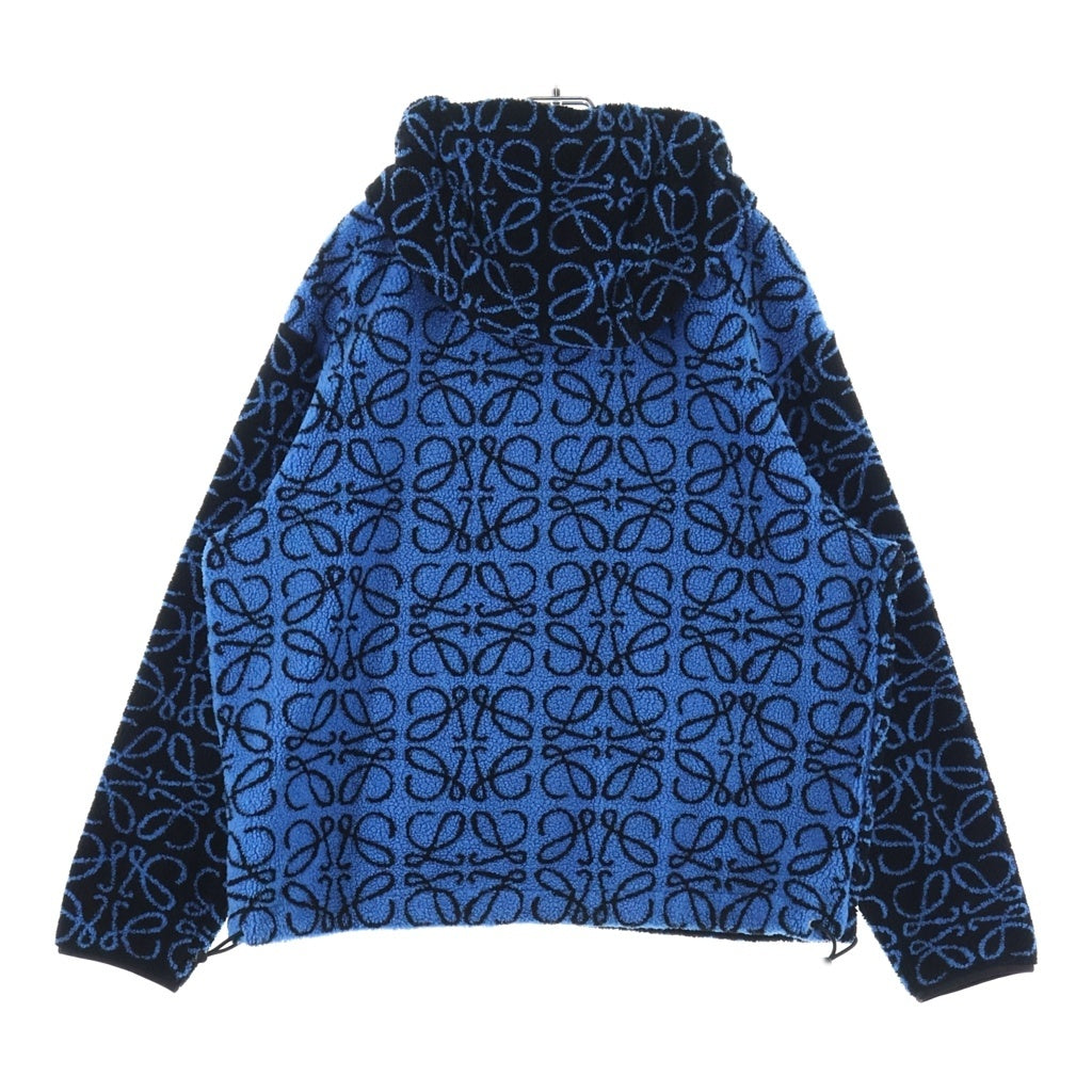 LOEWE(ロエベ) 22AW Anagram Jacquard Fleece Jacket H526Y52X02 アナグラム総柄 フリースジャガードジャケット ブラック/ブルー
