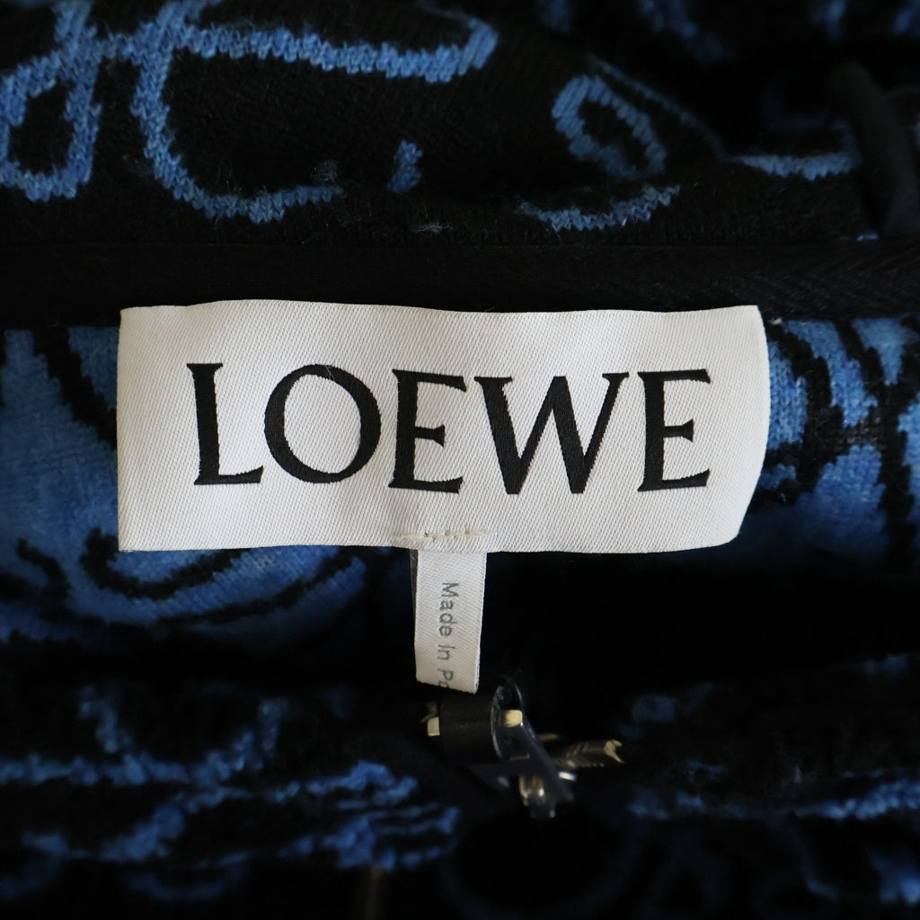 LOEWE(ロエベ) 22AW Anagram Jacquard Fleece Jacket H526Y52X02 アナグラム総柄 フリースジャガードジャケット ブラック/ブルー