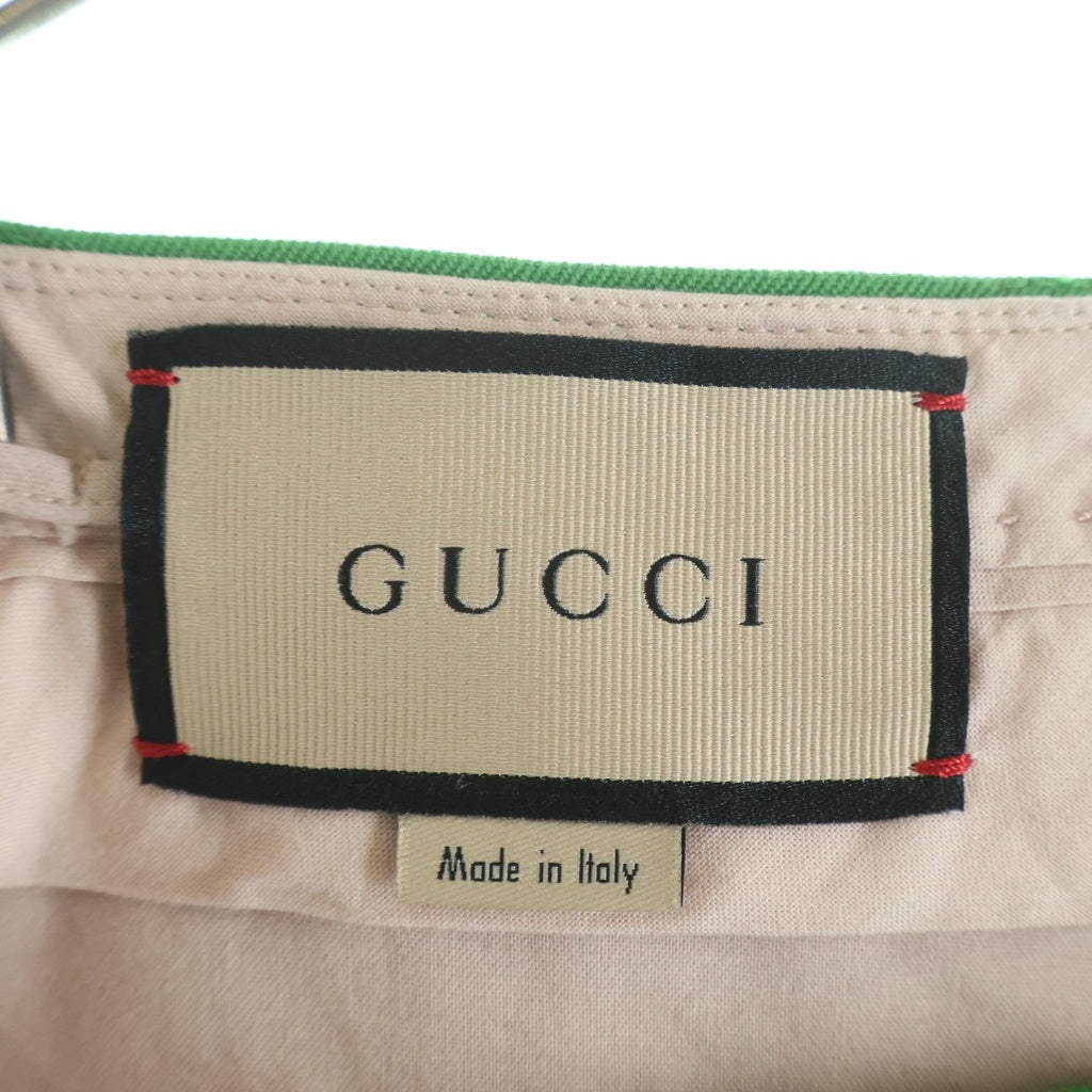 GUCCI(グッチ) 21SS リゾートコレクション ウール混 フレアスラックスパンツ グリーン 643346