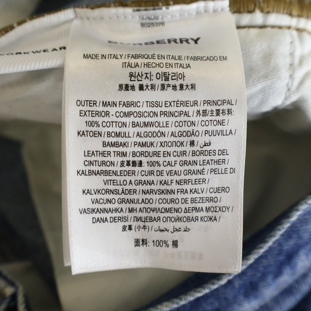 BURBERRY(バーバリー) Logo Patch Straight Denim Pants 8025376 ロゴパッチ ストレートデニムパンツ ジーンズ インディゴ