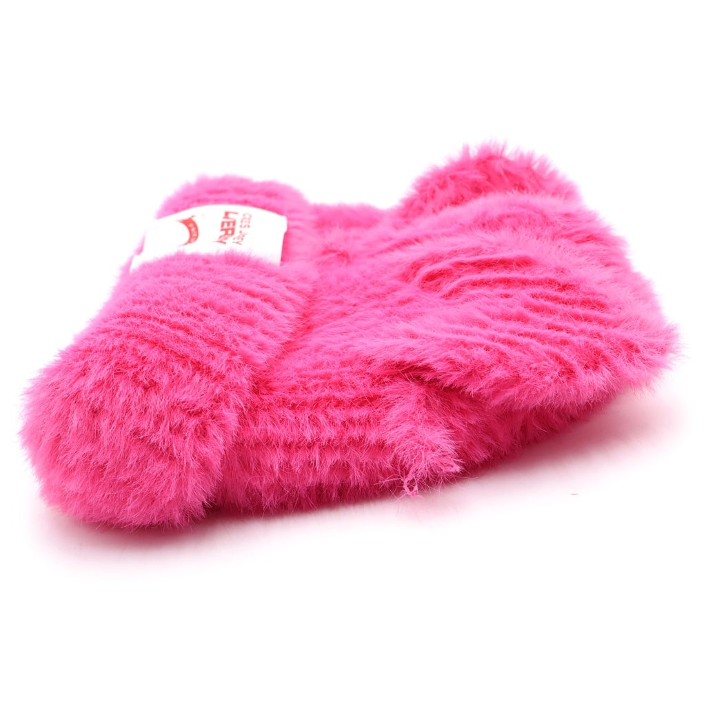CHARLES JEFFREY LOVERBOY(チャールズジェフリーラバーボーイ) 24AW FLUFFY CHNKY EARS BEANIE ファーニットキャップ ビーニー 帽子 ピンク レディース