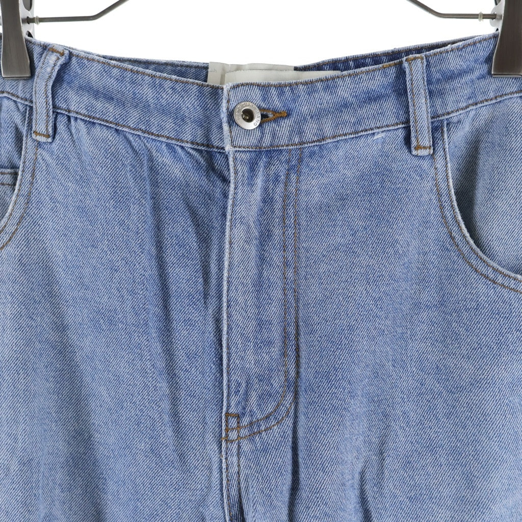 Feng Chen Wang(フェン チェン ワン) Pleated Denim Pants プリーテッド 2トーン フレアデニムパンツ ジーンズ インディゴ