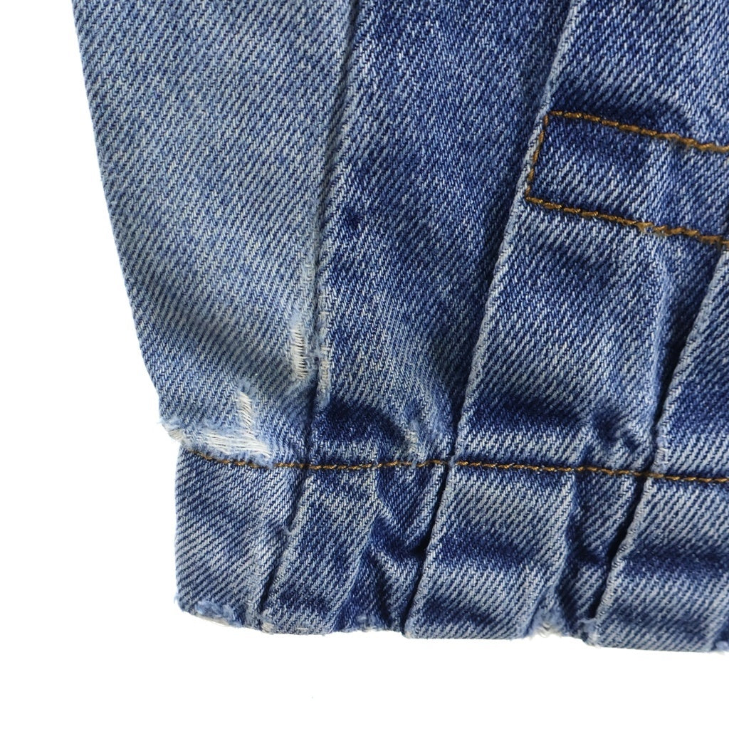 Feng Chen Wang(フェン チェン ワン) Pleated Denim Pants プリーテッド 2トーン フレアデニムパンツ ジーンズ インディゴ