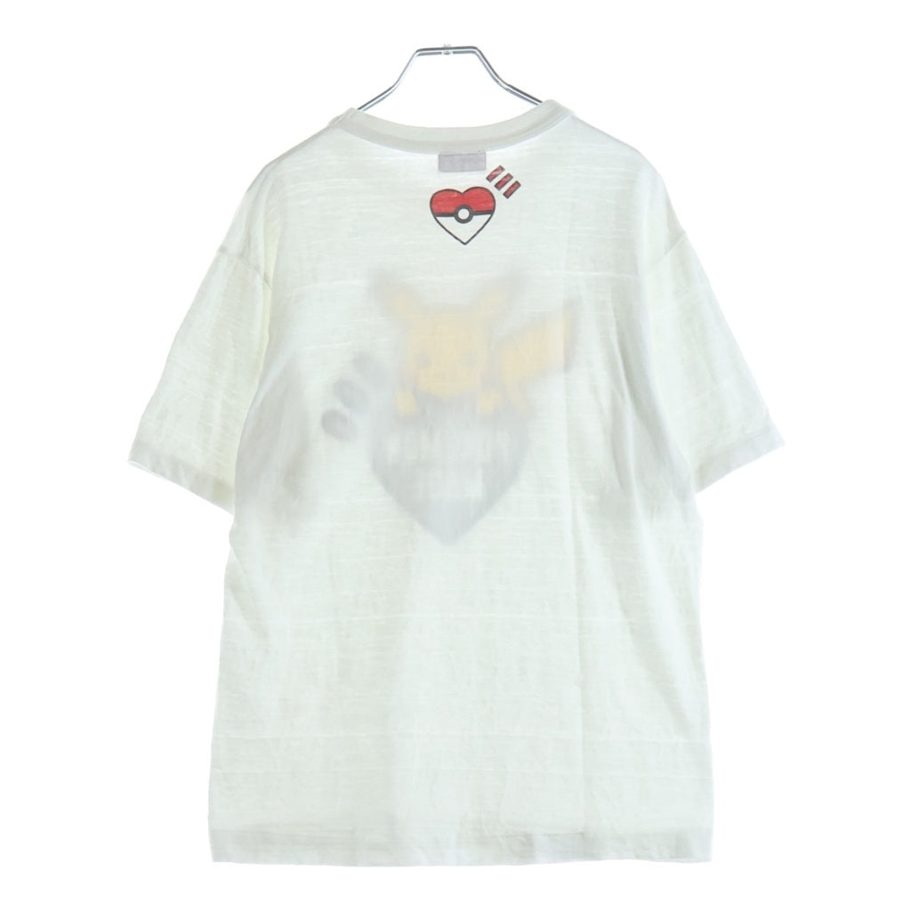 HUMAN MADE(ヒューマンメイド) ×POKEMON ポケモン ピカチュウフロントプリント クルーネック半袖Tシャツカットソー ホワイト H10612
