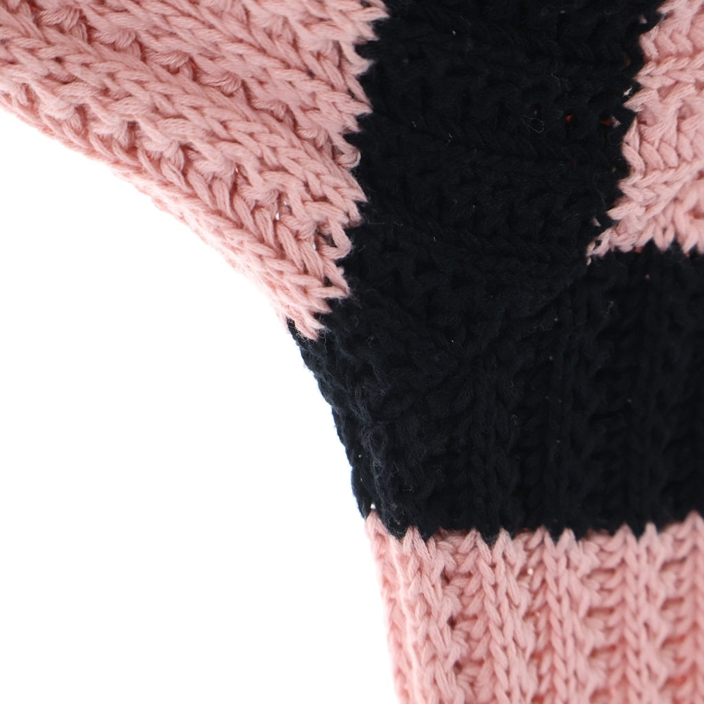 SUPREME(シュプリーム) 25SS Loose Gauge Small Box Sweater ボーダースモールボックスロゴ クルーネック長袖ニットセーター ピンク/ブラック