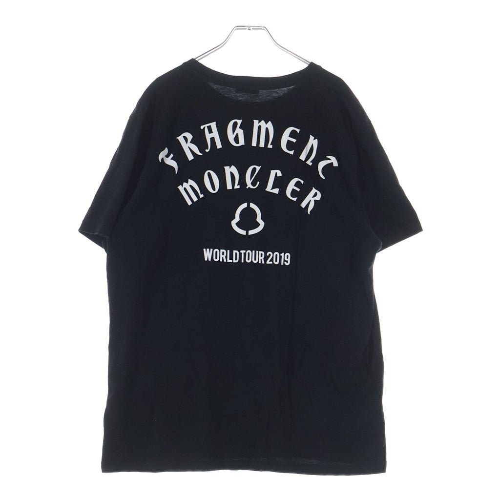 MONCLER(モンクレール) ×FRAGMENT DESIGN ワッペン バックプリント 半袖Tシャツカットソー ブラック E109U8000250 8391Q