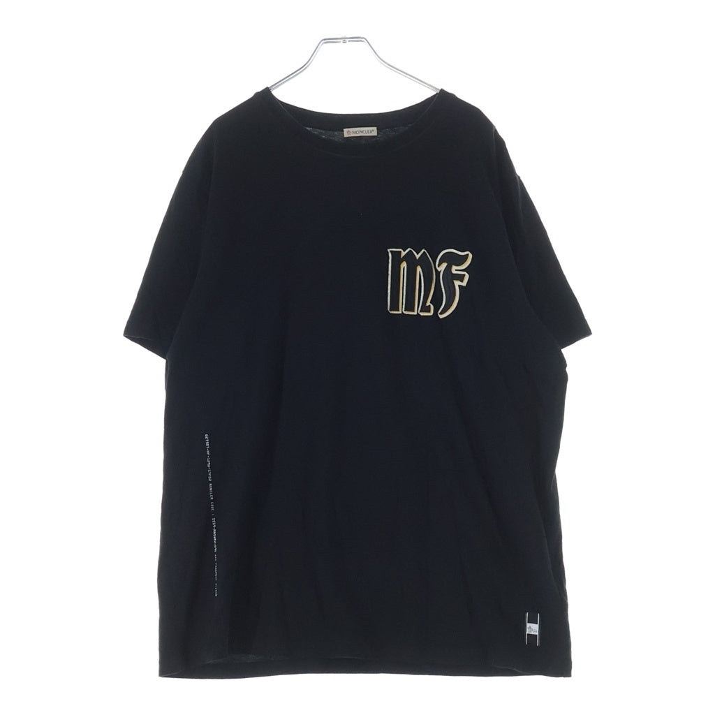 MONCLER(モンクレール) ×FRAGMENT DESIGN ワッペン バックプリント 半袖Tシャツカットソー ブラック E109U8000250 8391Q