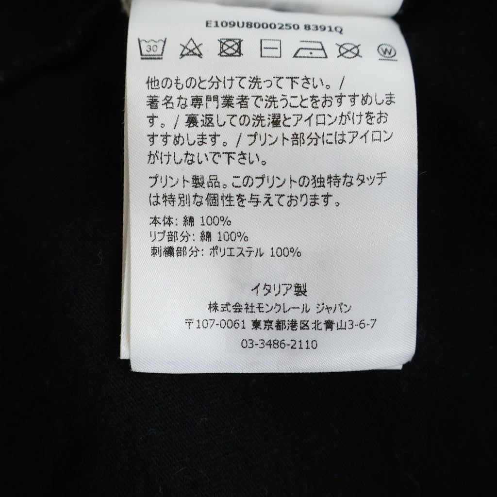 MONCLER(モンクレール) ×FRAGMENT DESIGN ワッペン バックプリント 半袖Tシャツカットソー ブラック E109U8000250 8391Q