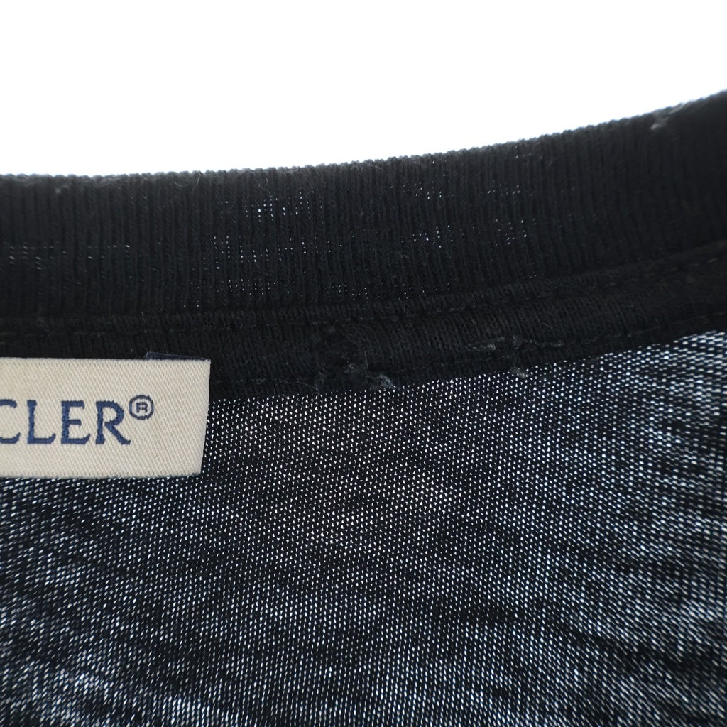 MONCLER(モンクレール) × FRAGMENT DESIGN フロントラバーロゴプリントクルーネック半袖Tシャツカットソー ブラック E109U8000550