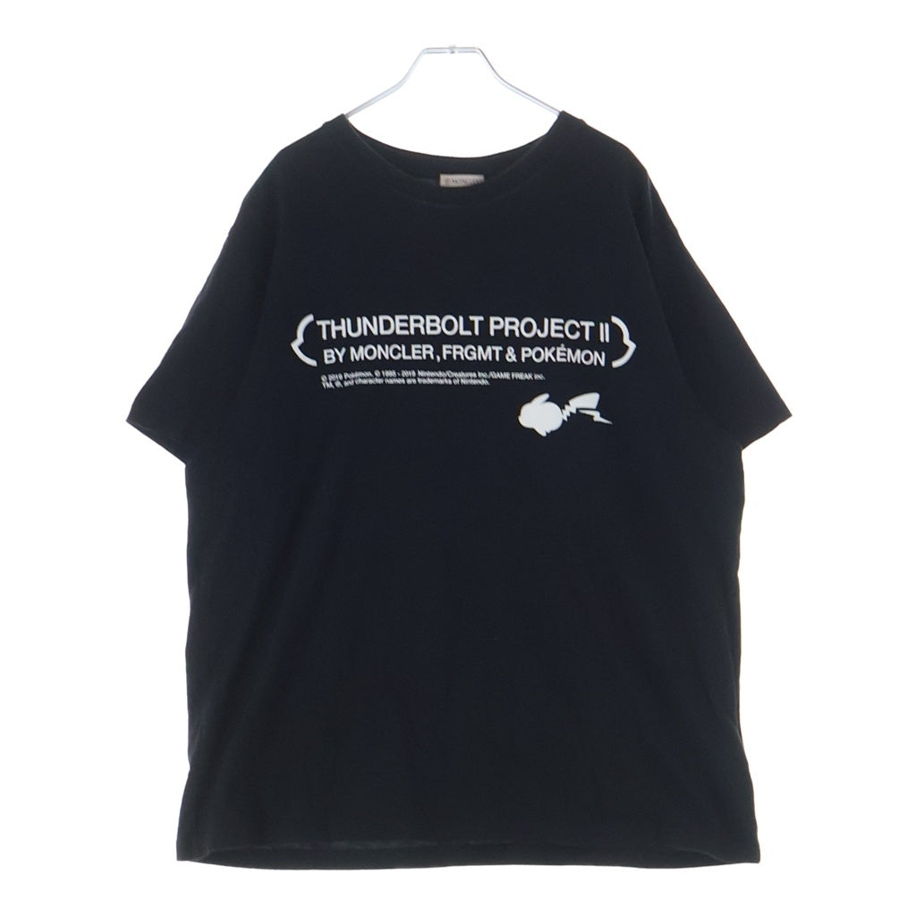 MONCLER(モンクレール) ×FRAGMENT MAGLIA フラグメント ロゴプリント 半袖Tシャツ カットソー ブラック E209U8005350 8392B