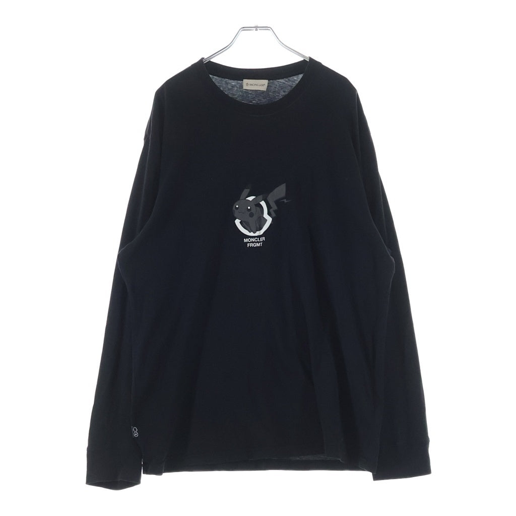 MONCLER(モンクレール) ×FRAGMENT THUNDERBOLT PROJECT フラグメント サンダーボルトプロジェクト クルーネック ロングスリーブ長袖Tシャツ ブラック F209U8D70110 8392B
