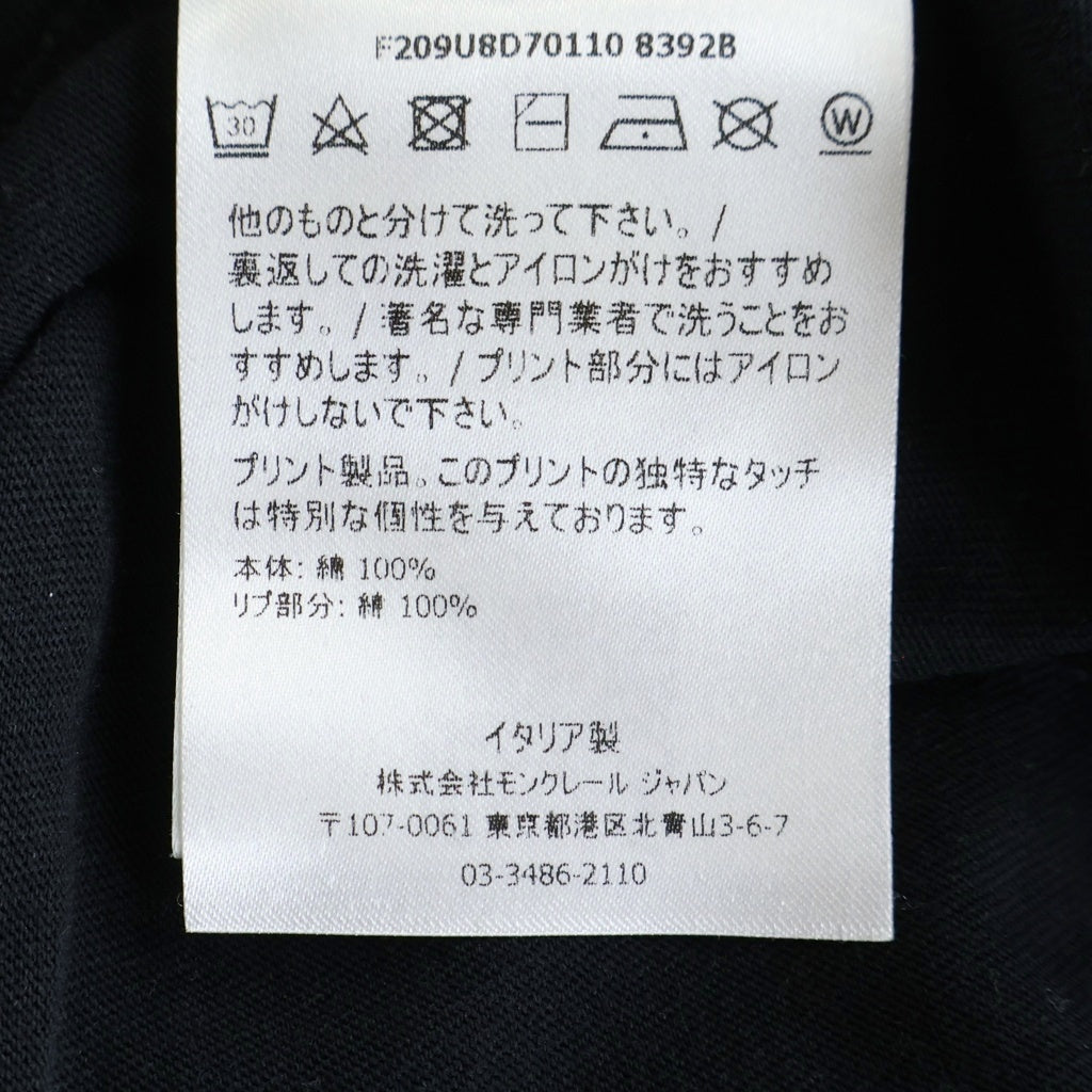 MONCLER(モンクレール) ×FRAGMENT THUNDERBOLT PROJECT フラグメント サンダーボルトプロジェクト クルーネック ロングスリーブ長袖Tシャツ ブラック F209U8D70110 8392B