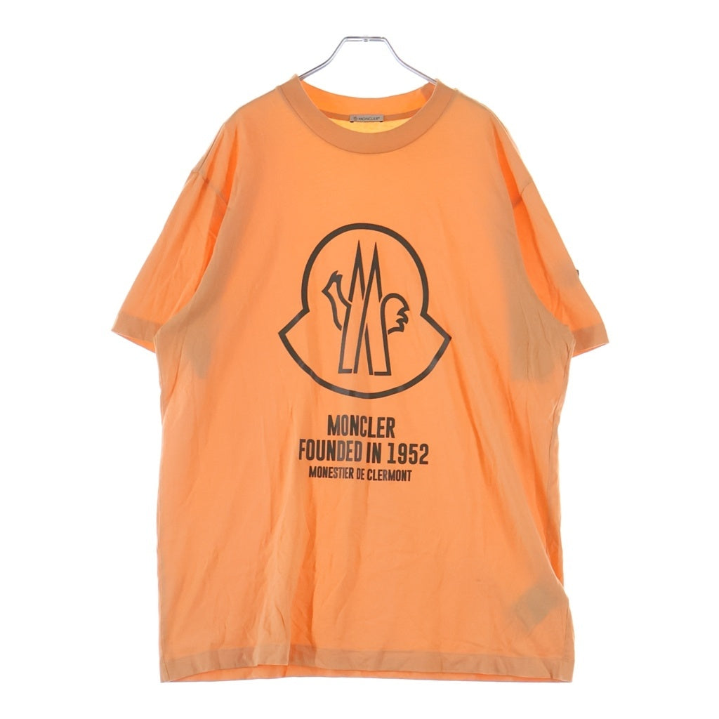 MONCLER(モンクレール) 22SS ビッグロゴプリント クルーネック 半袖Tシャツ カットソー オレンジ H10918C00029 8390T