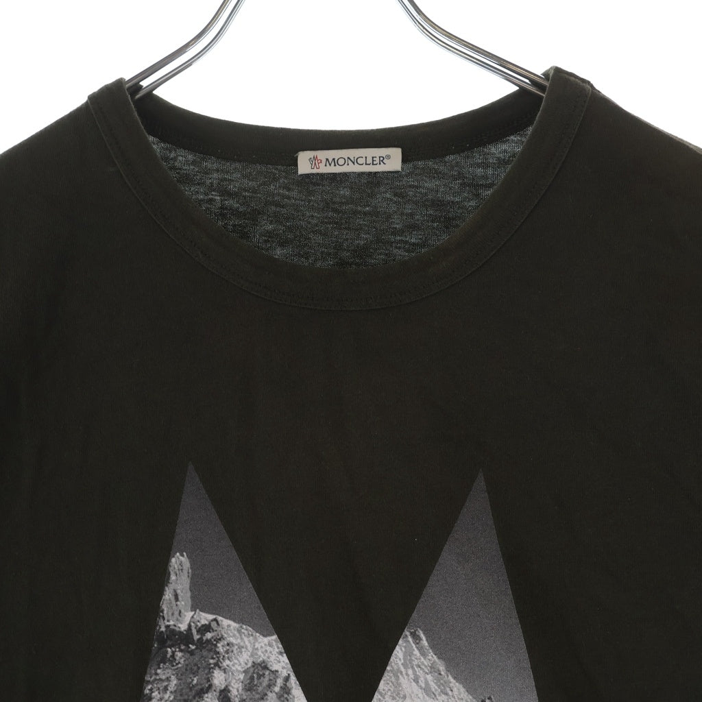 MONCLER(モンクレール) ビッグMロゴ クルーネック半袖Tシャツカットソー カーキ D20918036150