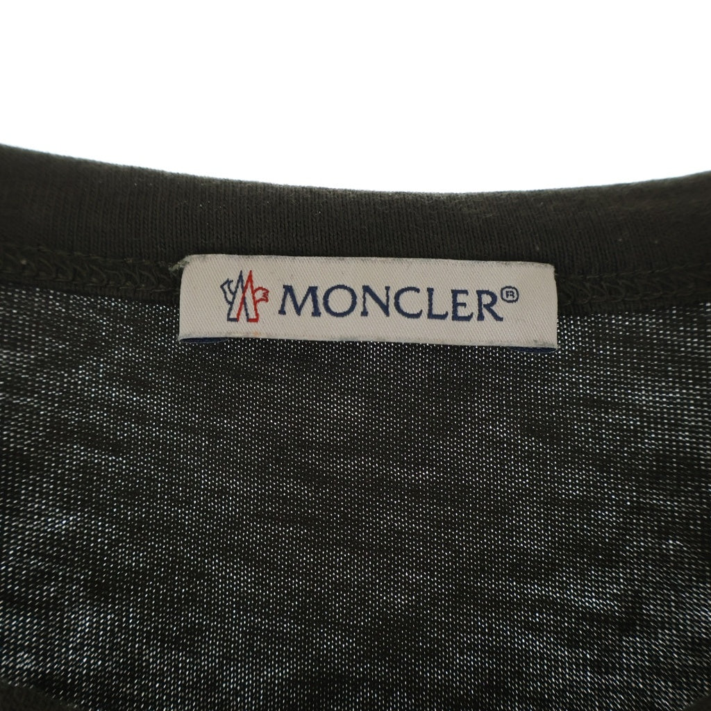 MONCLER(モンクレール) ビッグMロゴ クルーネック半袖Tシャツカットソー カーキ D20918036150