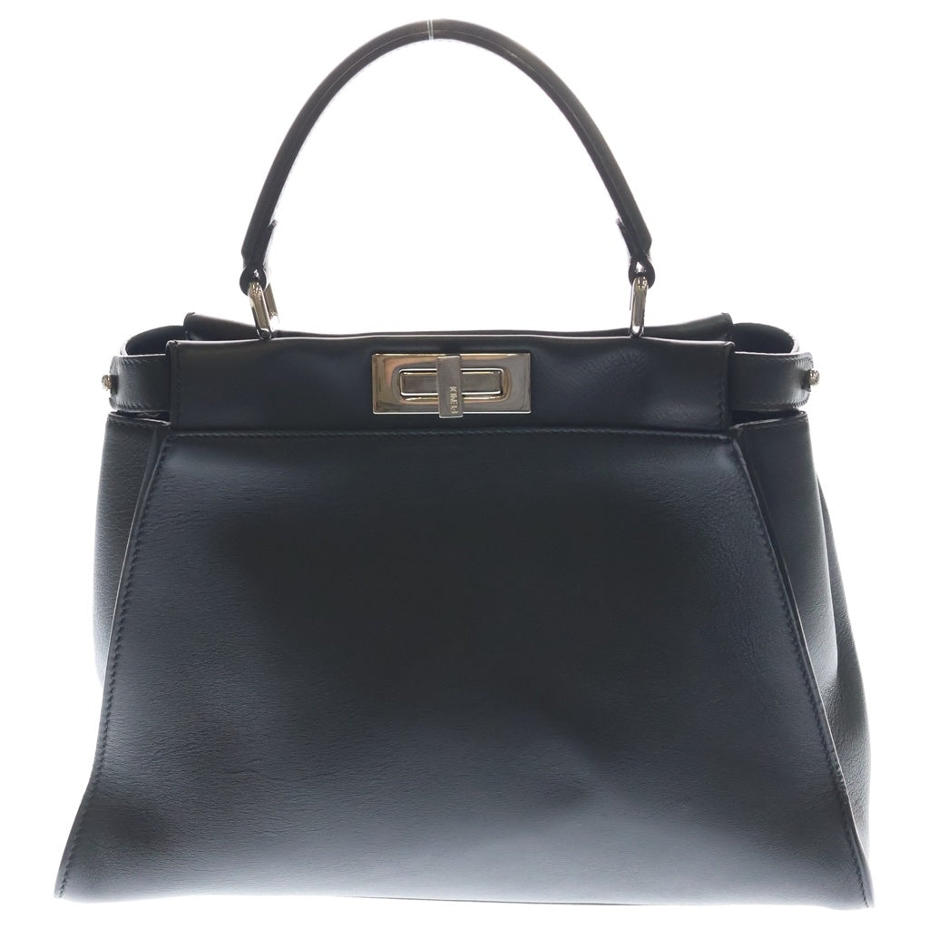 FENDI(フェンディ) ピーカブーレギュラー セレリア レザー ハンドバッグ 2WAY ショルダーバッグ ブラック 8BN290 レディース
