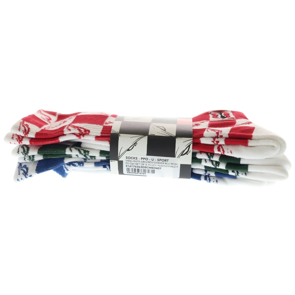 CHROME HEARTS(クロムハーツ) ×MATTY BOY 99 Eyes Chomper Socks 3PK Blue/Green/Red マッティボーイ 99アイズ チョンパー ソックス 3パック 靴下 ブルー/グリーン/レッド