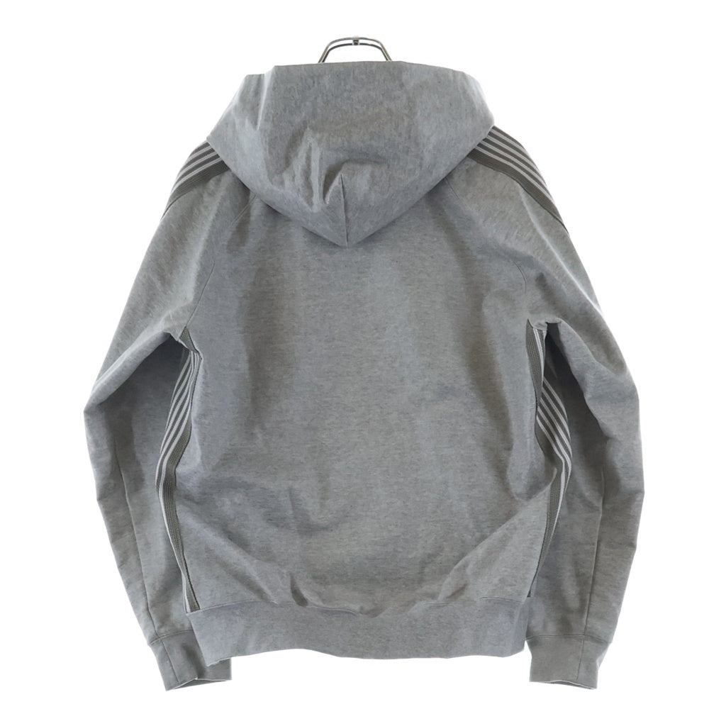 Needles(ニードルス) 26SS ZIPPED TRACK HOODY COTTON JERSEY ヌビアン限定 フロントパピヨンロゴ刺繍 ジップド長袖トラックパーカー フーディ グレー RW1651