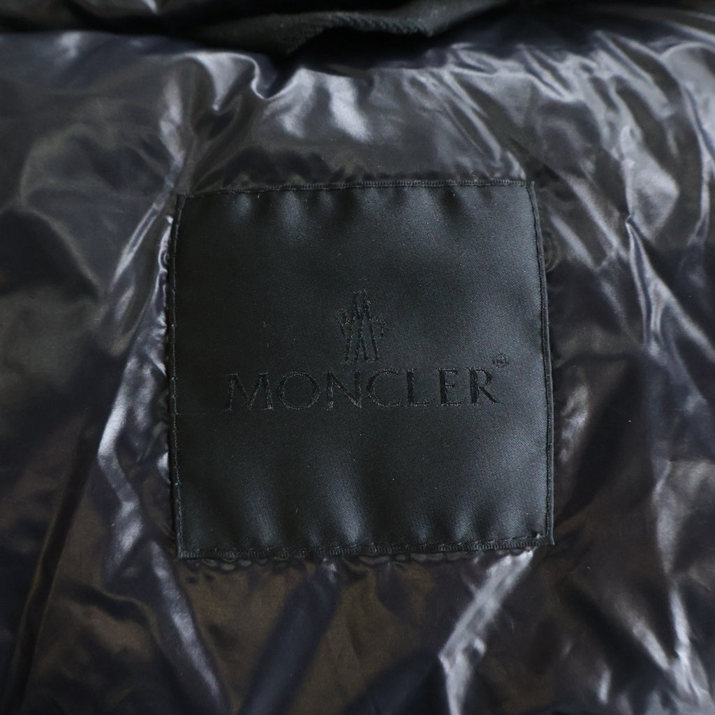 MONCLER(モンクレール) 23AW MISAM ミサム フロントロゴワッペン刺繍 ジップアップナイロンダウンジャケット ブラック I20911A00152