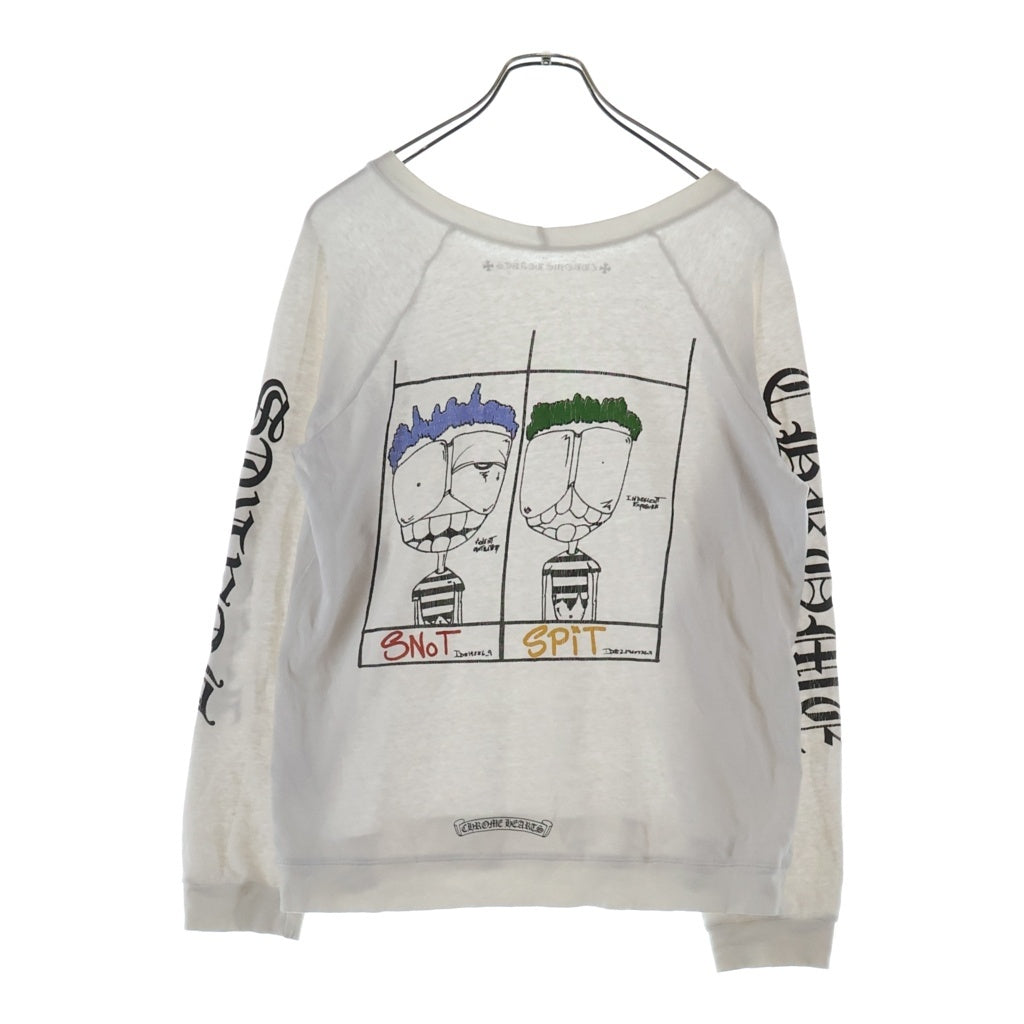 CHROME HEARTS(クロムハーツ) ×MATTY BOY PPO SNOT SPIT TEE マッティボーイ スノットスピット クルーネック長袖Tシャツカットソー ロンT ホワイト