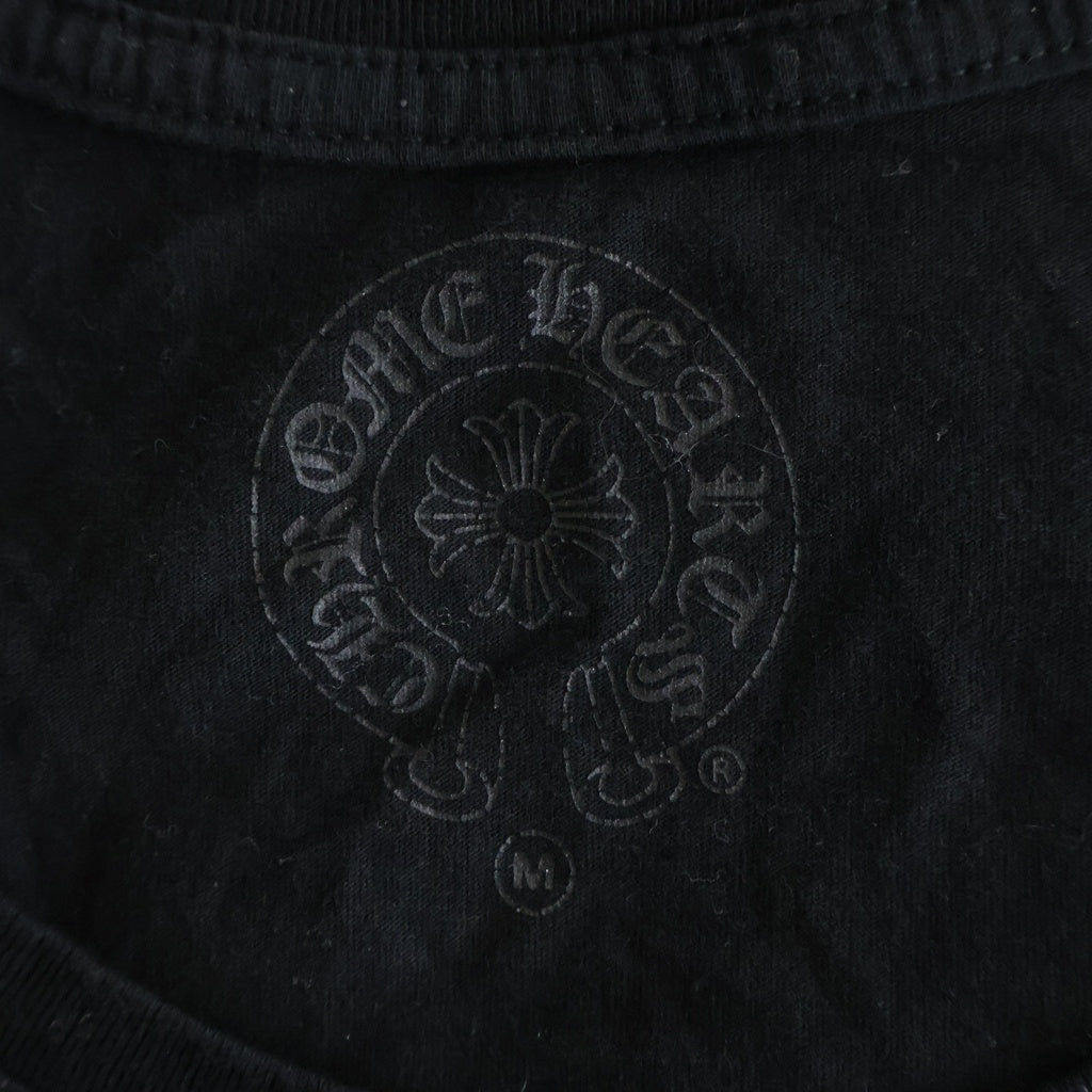 CHROME HEARTS(クロムハーツ) MADE IN HOLLYWOOD HORSESHOE TEE メイドインハリウッド 両面ホースシューロゴプリント Vネック半袖Tシャツカットソー ブラック