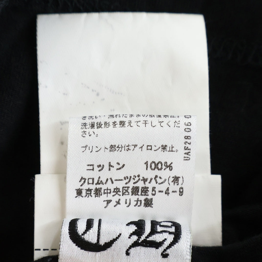 CHROME HEARTS(クロムハーツ) MADE IN HOLLYWOOD HORSESHOE TEE メイドインハリウッド 両面ホースシューロゴプリント Vネック半袖Tシャツカットソー ブラック