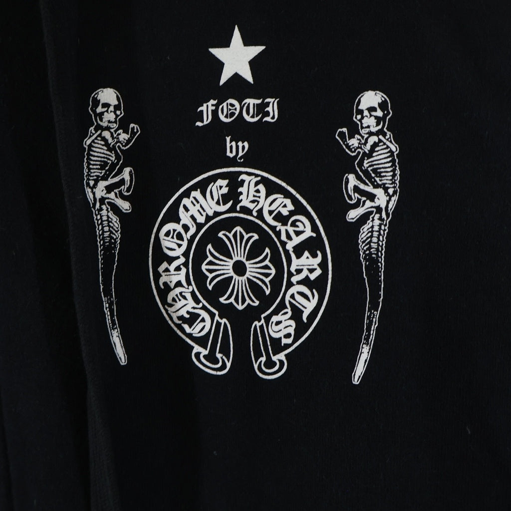 CHROME HEARTS(クロムハーツ) FOTI SWTSHRT HD ZIP フォティ ナスカルプリント 長袖ジップパーカー フーディ ブラック