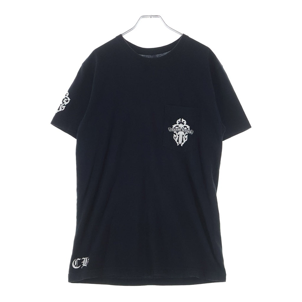 CHROME HEARTS(クロムハーツ) VINE DAGGER LOGO S/S TEE ヴァインダガーロゴプリント クルーネック半袖Tシャツカットソー ブラック