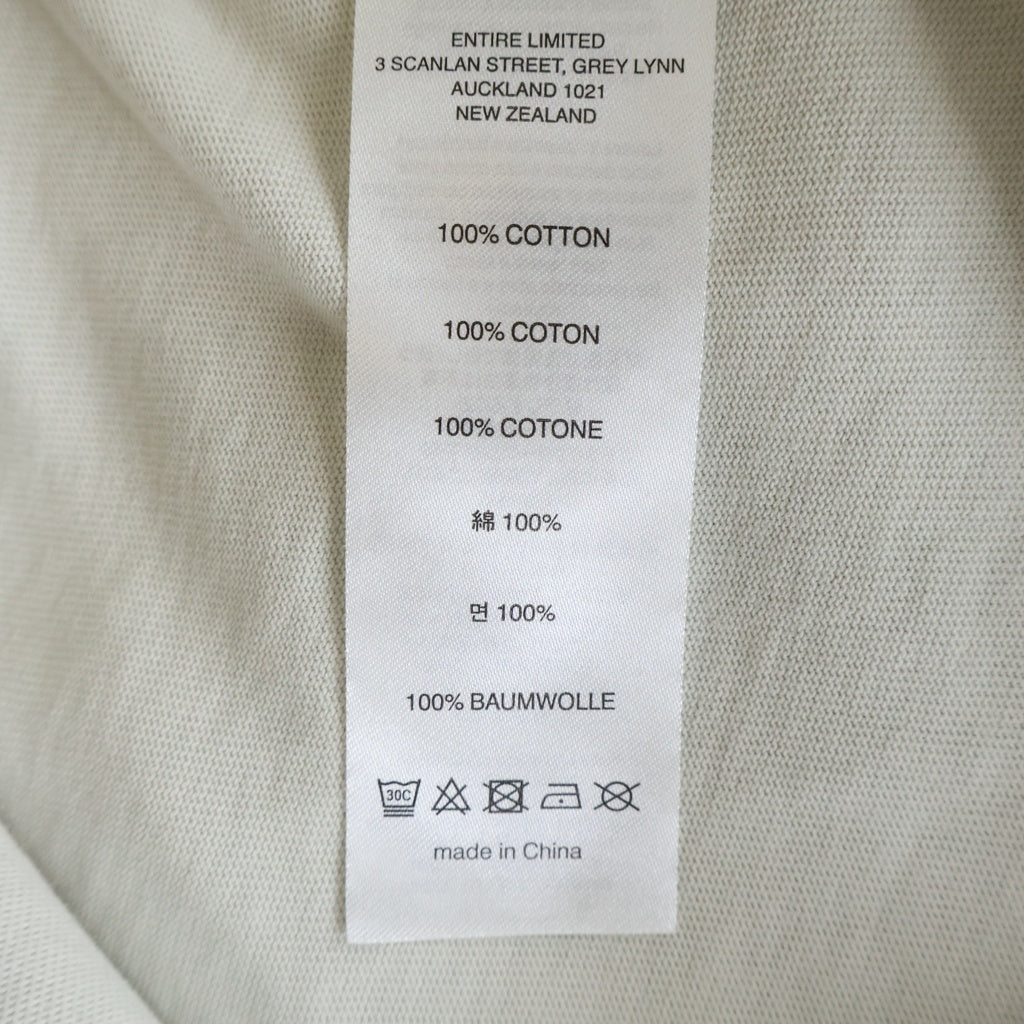 entire studios(エンタイア スタジオ) HEAVY POCKET TEE ヘビーポケットT クルーネック半袖Tシャツカットソー ホワイト ES2361RIS