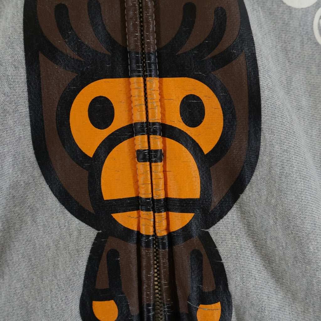 A BATHING APE(アベイシングエイプ) BABY MILO FULL ZIP HOODIE リーゼント ベビーマイロ 長袖フルジップパーカー フーディ グレー