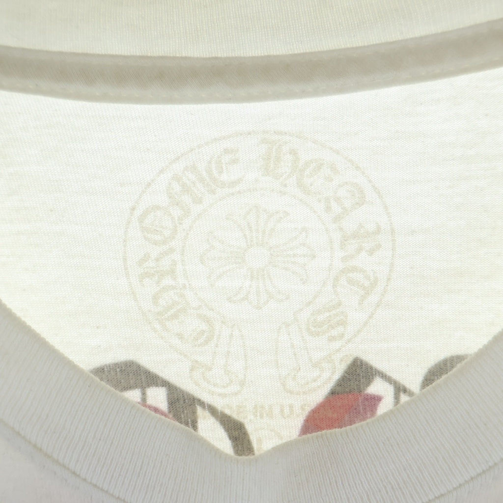 CHROME HEARTS(クロムハーツ) Vine Dagger ヴァインダガー アームフローラルプリント クルーネック長袖Tシャツカットソー ロンT ホワイト