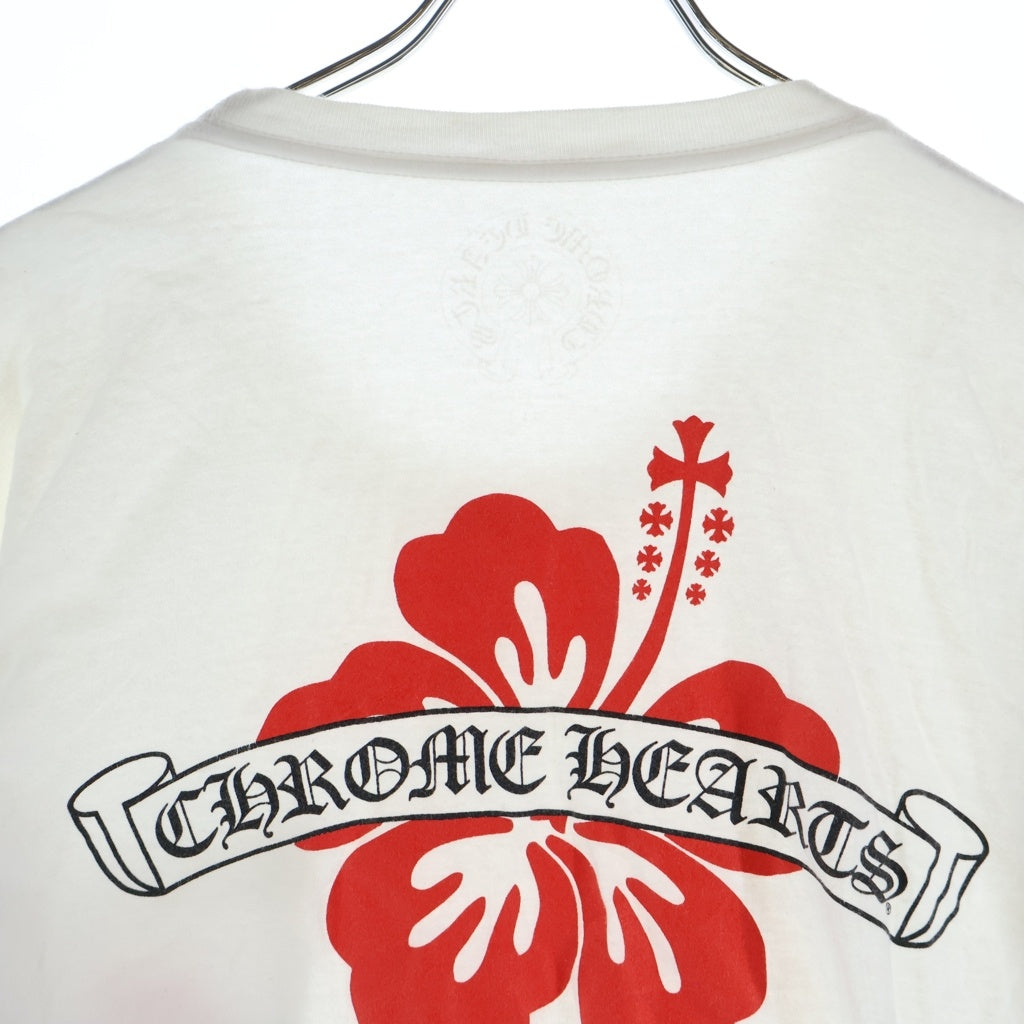 CHROME HEARTS(クロムハーツ) Honolulu Limited Back Scroll Logo L/S Tee ホノルル限定 バックスクロールロゴ ハイビスカスプリント クルーネックロングスリーブTシャツカットソー ロンT