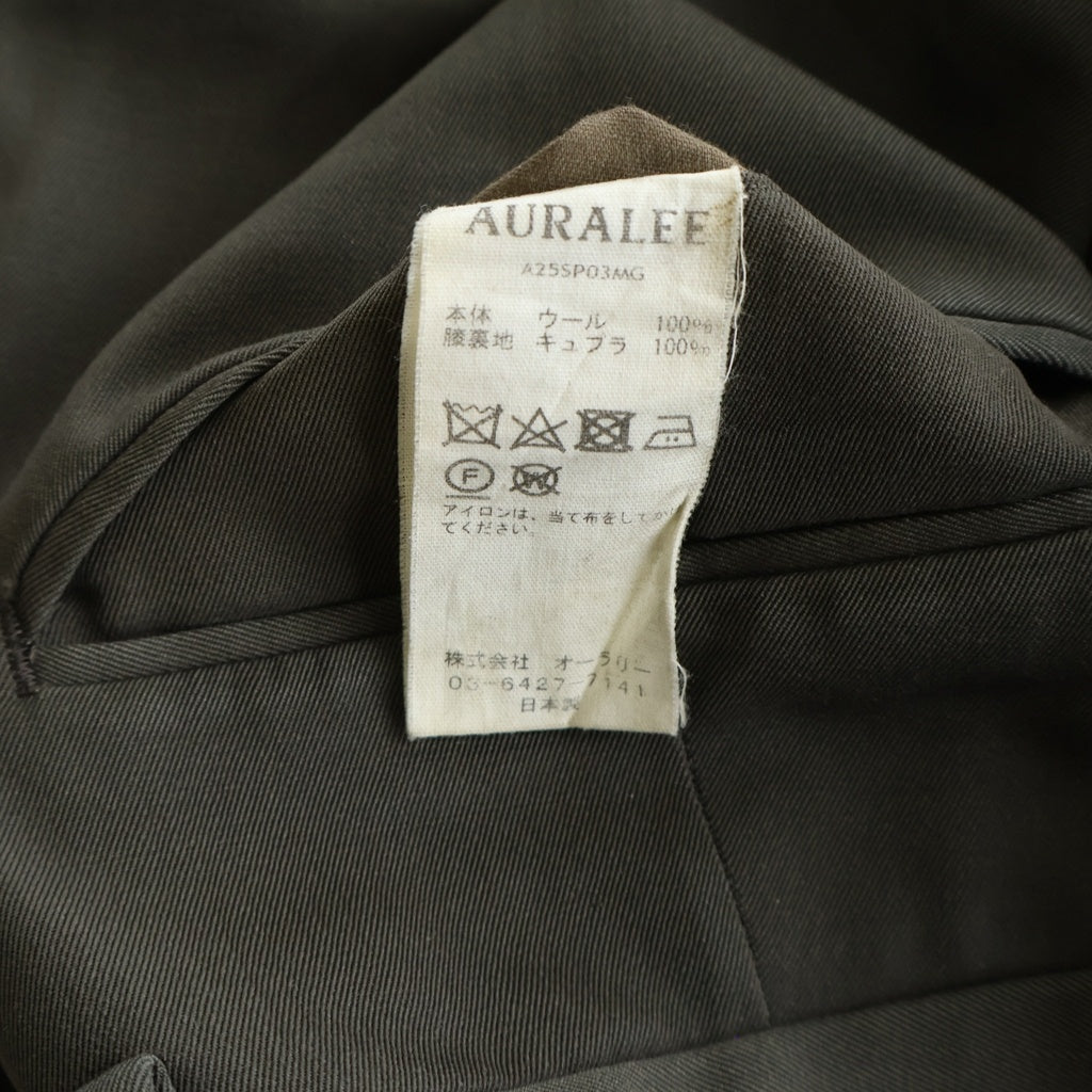 AURALEE(オーラリー) 25SS LIGHT WOOL MAX GABARDINE TWO-TUCK SLACKS A25SP03MG ライト ウール マックス ギャバジン 2タック スラックスパンツ ブラウン
