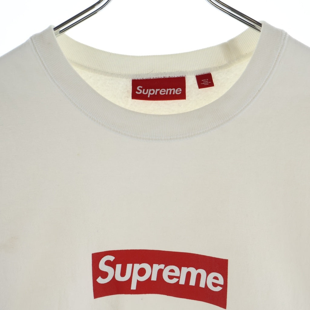 SUPREME(シュプリーム) 25SS Washed Box Logo Crewneck ウォッシュド加工 ボックスロゴ クルーネック長袖スウェットトレーナー ホワイト