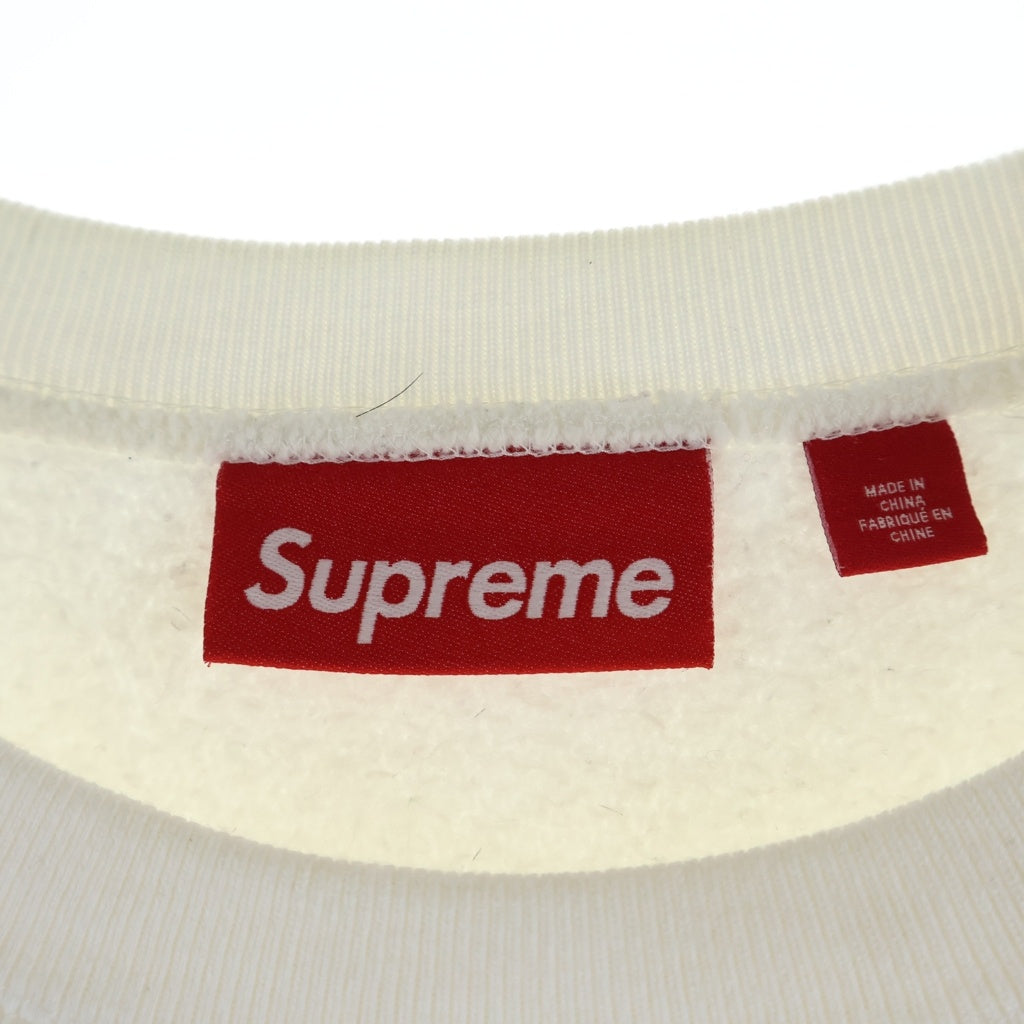 SUPREME(シュプリーム) 25SS Washed Box Logo Crewneck ウォッシュド加工 ボックスロゴ クルーネック長袖スウェットトレーナー ホワイト