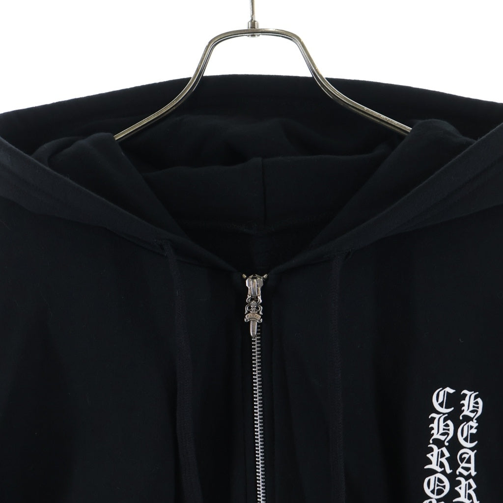 CHROME HEARTS(クロムハーツ) Vertical Logo Zip Up Hoodie ヴァーティカルロゴ 長袖ジップアップパーカー フーディ ブラック