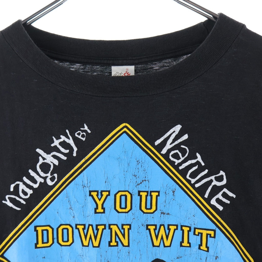 VINTAGE(ヴィンテージ) 90S NAUGHTY BY NATURE O.P.P T-SHIRT ノーティー バイ ネイチャー オー ピー ピー プリント クルーネック半袖Tシャツカットソー ラップT ブラック
