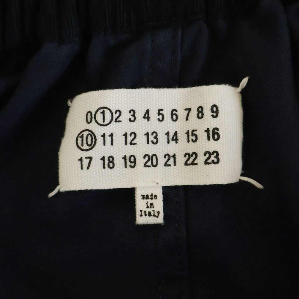 Maison Martin Margiela(メゾンマルタンマルジェラ) 25AW Wide Easy Pants バック4ステッチ刺繍 ドローコード付き ワイドイージーコットンパンツ ネイビー S30KA0626