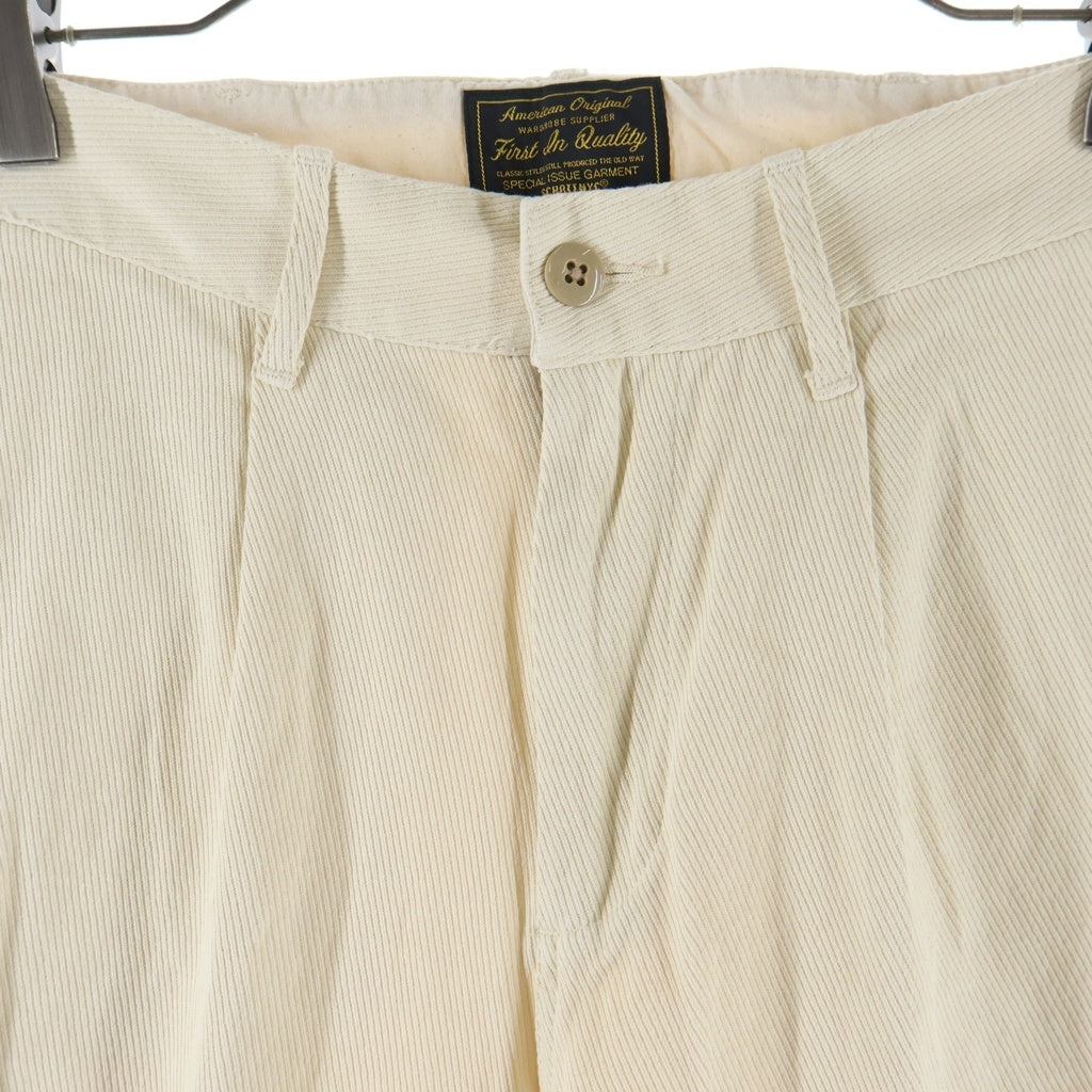 SCHOTT(ショット) 26SS KERSEY TROUSERS カーズィー コーデュロイ コットンワイドパンツ アイボリー 782-6110001