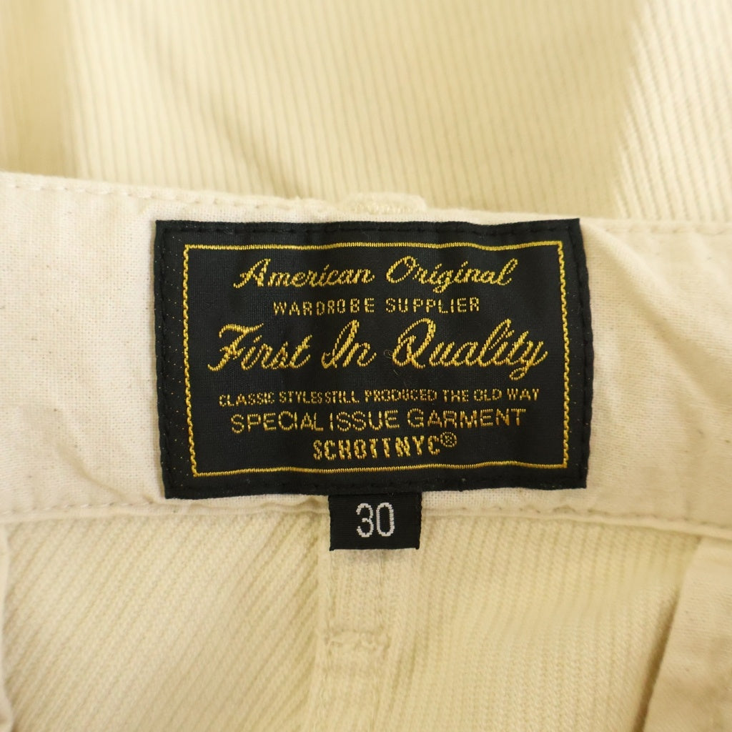 SCHOTT(ショット) 26SS KERSEY TROUSERS カーズィー コーデュロイ コットンワイドパンツ アイボリー 782-6110001