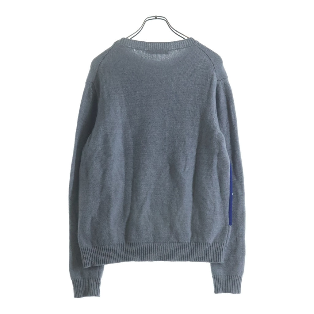 MAISON KITSUNE(メゾンキツネ) 21AW BIG FOX HEAD JACQUARD PULLOVER HU00510KT1016 ビッグフォックス ヘッド ジャガード クルーネック長袖プルオーバーウールニットセーター グレー