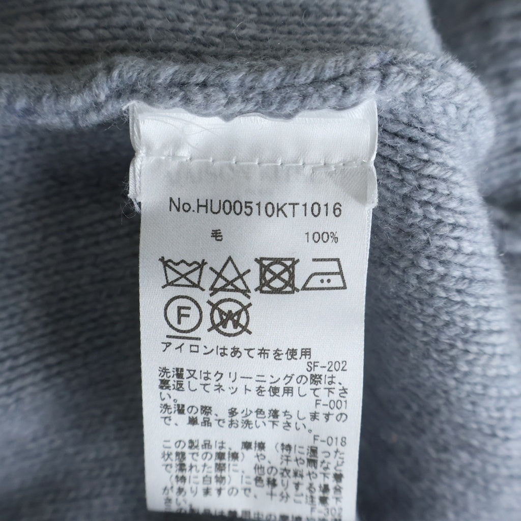 MAISON KITSUNE(メゾンキツネ) 21AW BIG FOX HEAD JACQUARD PULLOVER HU00510KT1016 ビッグフォックス ヘッド ジャガード クルーネック長袖プルオーバーウールニットセーター グレー