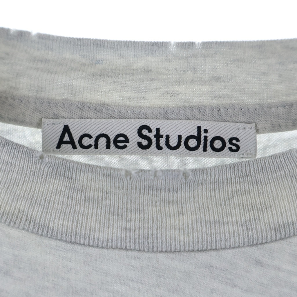 Acne Studios(アクネ ストゥディオズ) ロゴプリントコットンブレンドクルーネック半袖Tシャツカットソー グレー FN-UX-TSHI000017