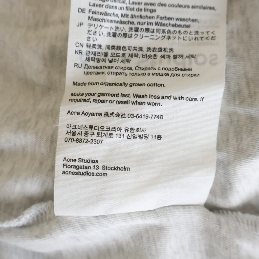 Acne Studios(アクネ ストゥディオズ) ロゴプリントコットンブレンドクルーネック半袖Tシャツカットソー グレー FN-UX-TSHI000017